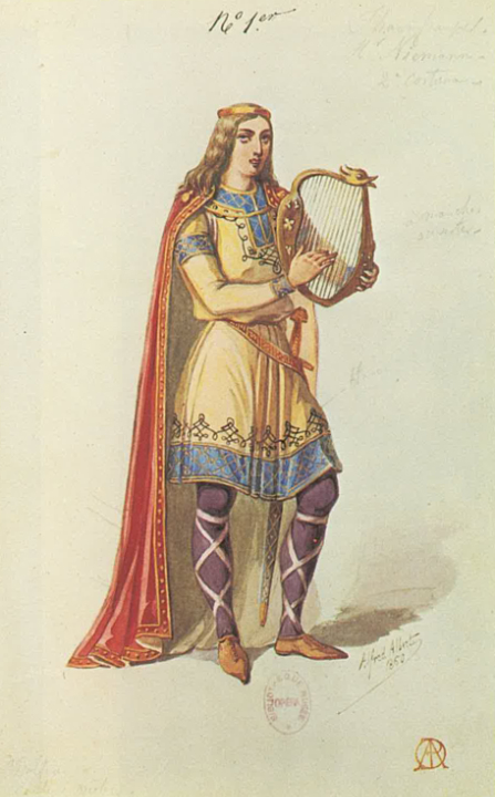 Alfred Albert: Figurine „Tannhäuser“, 1861, in: Herbert Bart, Dietrich Mack, Egon Voss, „Wagner“, Universal Edition, Wien 1975 07 Wagner web