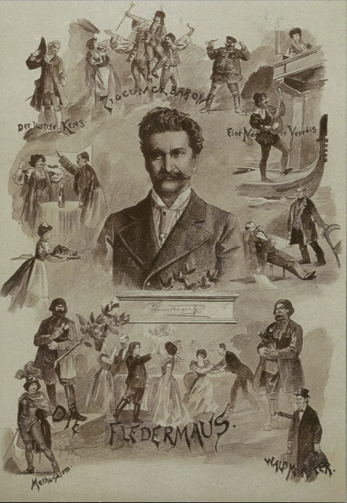 Johann Strauss Operetten 1897, Postkarte. KHM Museumsverband / www.theatermuseum.at BildI 5