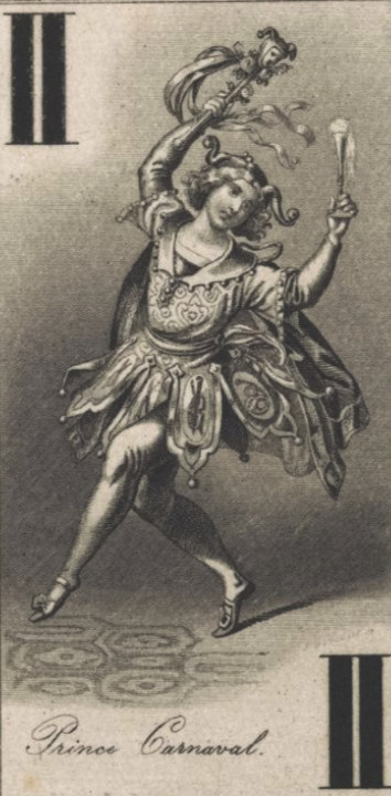 Prince Carnaval, „Costume-Tarock“, 1865. Firma Josef Glanz (Wiener Spielkartenfabrik Ferdinand Piatnik & Söhne). Wien Museum, Inv. Nr. 158044/19. BildII 9